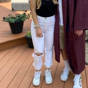 White Distressed Abercrombie Jeans